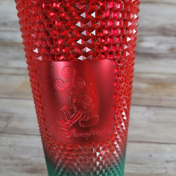 Starbucks Walt Disney World Red Green Studded Christmas Tumbler New 24 ounces - Picture 4 of 10